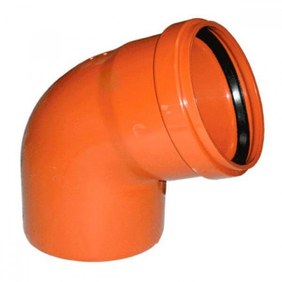 Отвод канализационный (пвх) D160/67° п/п наружный Политек, рыжий
