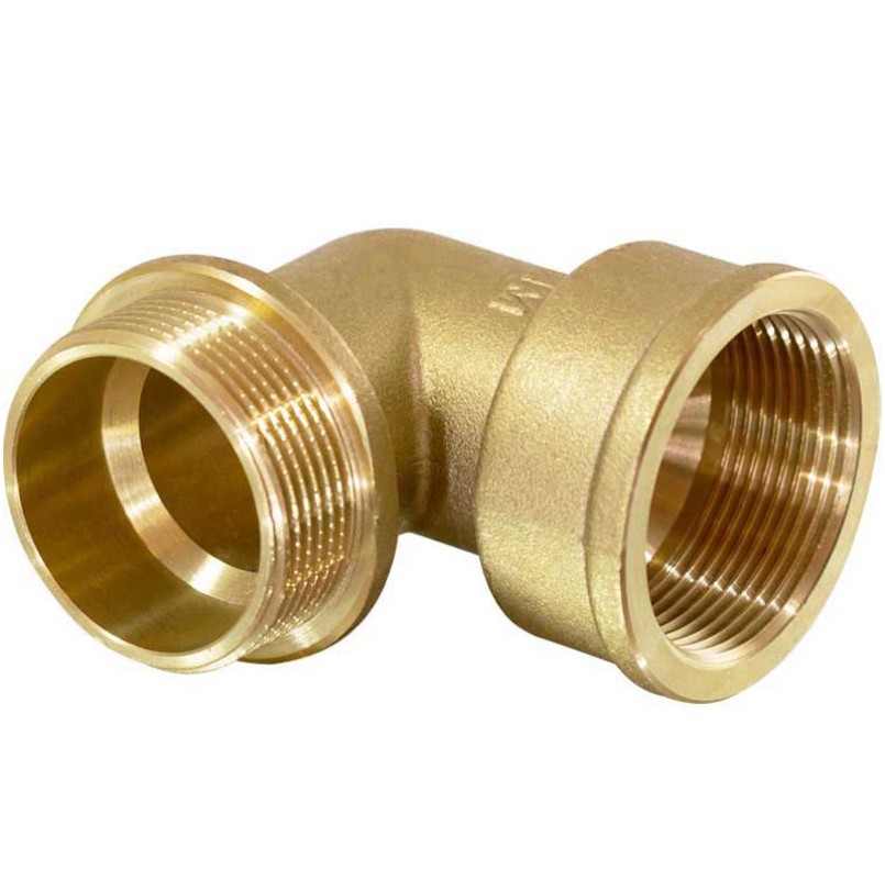 Угольник TiM 1 1/4" ВР/НР латунь