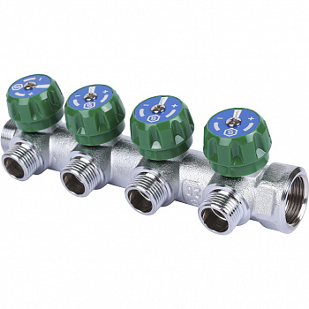 Коллектор регулирующий Stout SMB-6849 3/4" на 4 отвода 1/2"