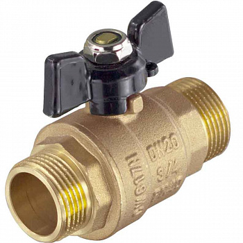 Кран шаровой TiM 1/2" НР/НР PN40 р/бабочка