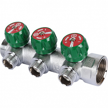 Коллектор регулирующий Stout SMB-6849 3/4" на 3 отвода 1/2"