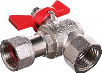 Кран шаровой с накидной гайкой TiM 3/4"-3/4" ВР/НГ угловой р/бабочка