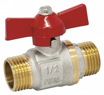 Кран шаровой TiM 1/2" НР/НР PN16 р/бабочка «STANDARD»